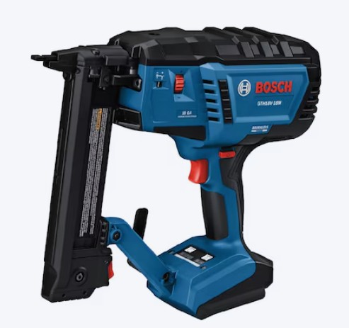 Bosch 18V Brushless 18 -Gauge 3/8-in Narrow crown Finish Stapler ( Battery and Charger Not Included )