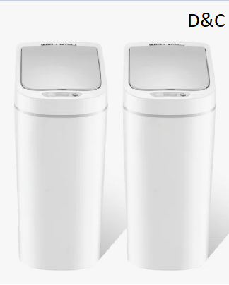 Ninestars Automatic Mothion Sensor ABS Slim Trash Can Combo set for Bathroom