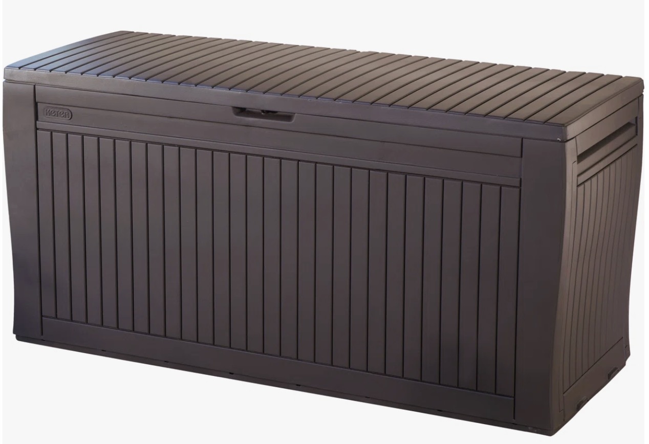 Keter Comfy 71 Gallon Durable Resin Outdoor Storage and Organization Deck Box Ideal For Garden Patio Furniture and Supplies 