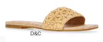 Time and Tru Women’s Raffia Slide Sandals