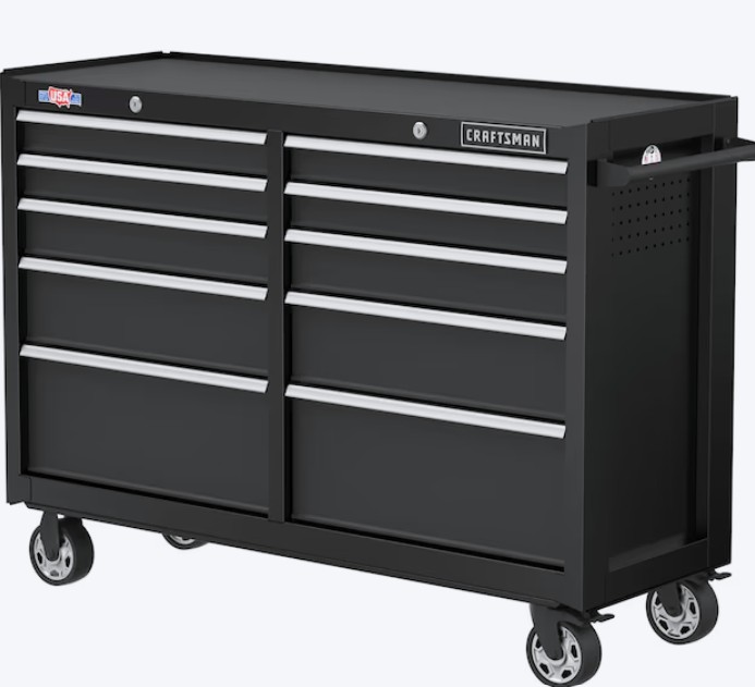 CRAFTSMAN 2000 Series 52-in W x 38.05-in H 10 -Drawer Steel Rolling Tool Cabinet ( Black )