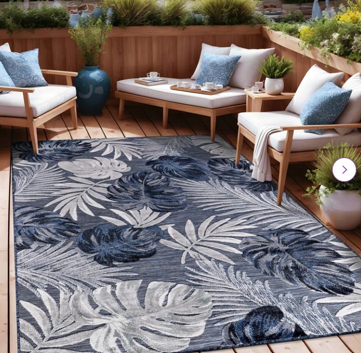 Chartier Machine Woven Floral Area Rug