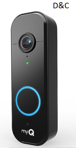 Chamberlain myQ Wired/Wireless Wi-Fi Compatible Smart Compatible Video Doorbell in Black