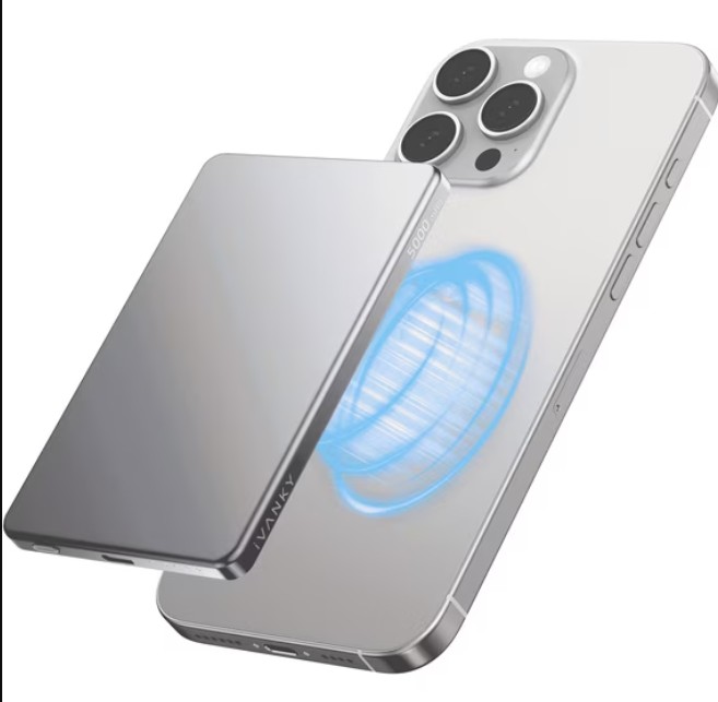 Ultra-Slim Magnetic Power Bank 5000mAh Fast Charging Wireless Charger