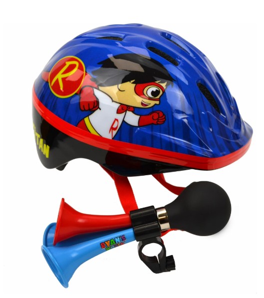 Ryan’s World Red Titan Kids Bicycle Helmet with Triple Horn, Ages 5+