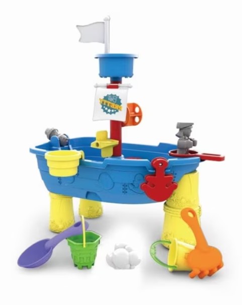 Mundo Toys Pirate Ship Sand & Water Table Playset, Outdoor Toy, Ages 3+
