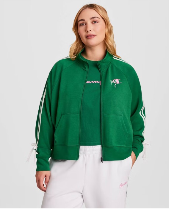 Champion Women’s In the Stands Full Zip Top – Green 2X