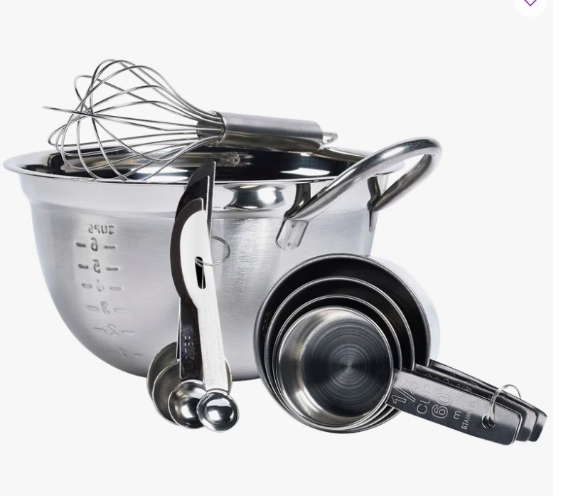 Basic Essentials Prep And Tools 10 -Piece Stainless Steel Measuring Cup And Spoon Set
