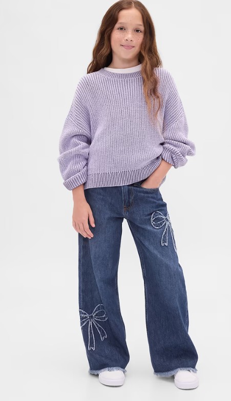 Kids Low Rise Stride Wide-Leg Jeans