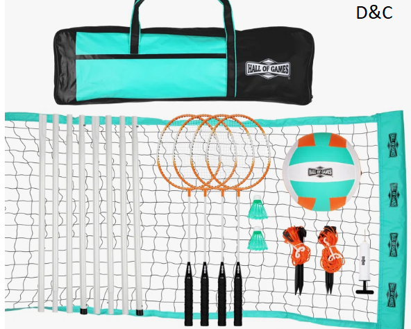 Hall of Games 20-ft Outdoor Volleyball and Badminton Net with Carrying Bag Accessories Set