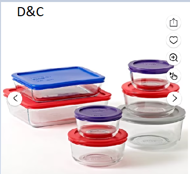 Pyrex Simply Store Glass Bakeware Set, 14 Piece