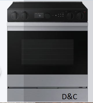 Samsung Bespoke 30-in Glass Top 5 burners 6.3-cu ft Air Fry Convection Oven Slide-In Electric Range