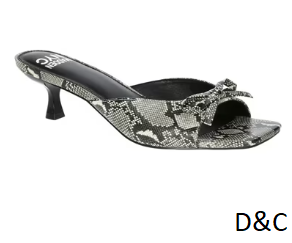 Madden NYC Women’s Faux Snakeskin Kitten Heel Sandals with Bow