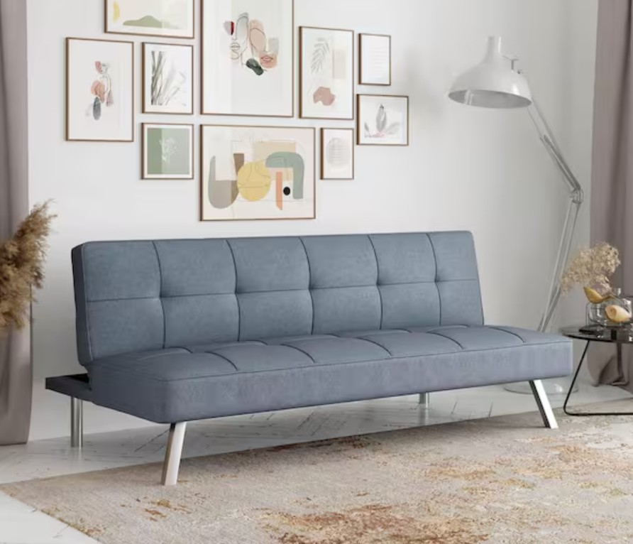 Calgiri 66.1 in. Light Grey Fabric 3-Seater Armless Convertible Tuxedo Sofa