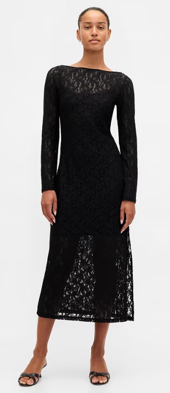 Lace Bell-Sleeve Maxi Dress
