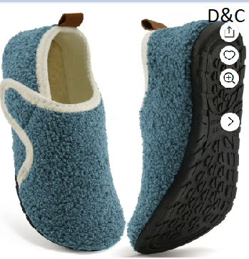 Ecetana Slippers for Women Fuzzy Slippers Warm Slip On House Sock Shoes with Hook Loop