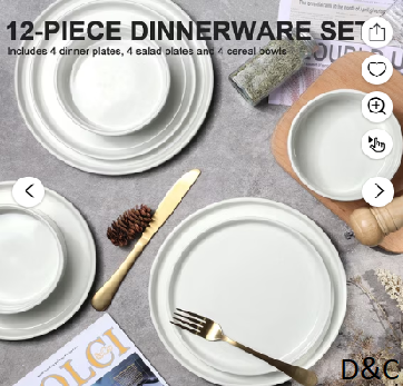 Vesteel 12 Pieces Dinnerware Set for 4