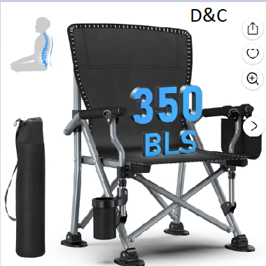LNOW Folding Camping Chair with Cup Holder & Side Pocket