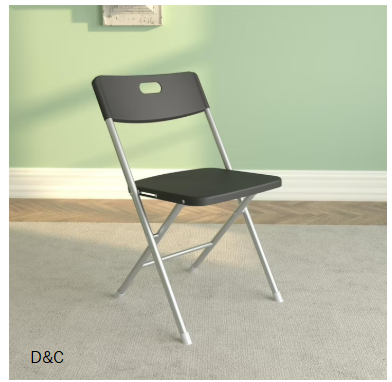 Mainstays Resin Seat & Back Folding Chair, Black, 4-Pack