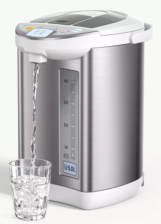 5L/5.28 Qt Stainless Steel Electric Water Boiler and Warmer Hot Water Dispenser with Rotating Base