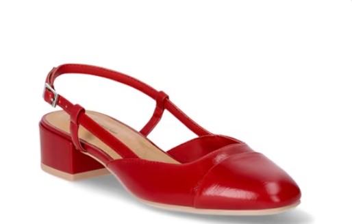 Time and Tru Women’s Faux Leather Block Heel Slingbacks