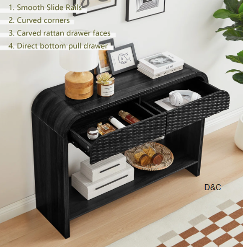 43.3” Arched Console Table With 2 Drawers