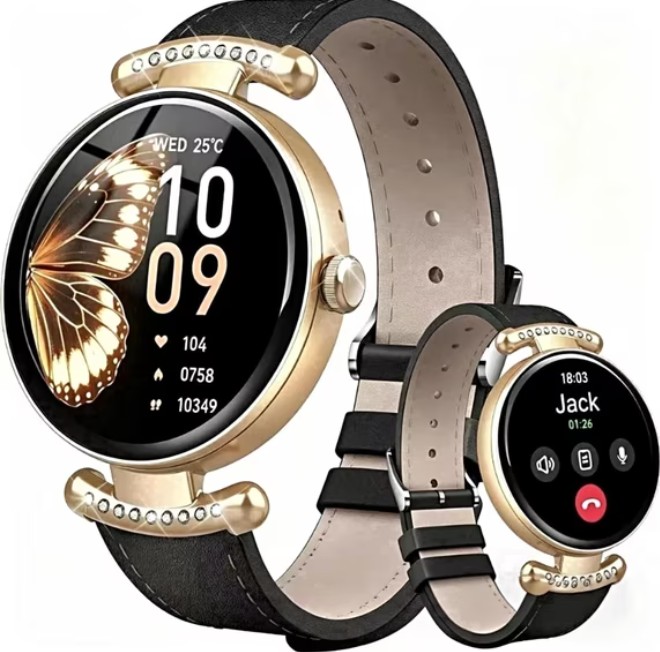 Smart Watches for Women, 1.2” AMOLED HD Round Screen Fitness Trackers with Bluetooth Call (Answer/Make/Text), 100+ Sports Mode, IP68 Waterproof Women Smart Watch for Android IOS