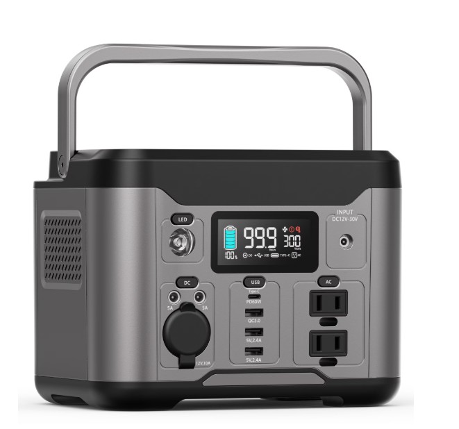 Qunler 300W 296Wh Portable Power Station, 60W PD Usb-C Backup Power Supply with Pure Sine Wave 120V AC Outlet for Outdoor Camping, Home Use and Emergencies, Gray