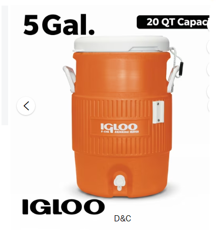 Igloo 5 Gallon Heavy-Duty Beverage Cooler, Orange