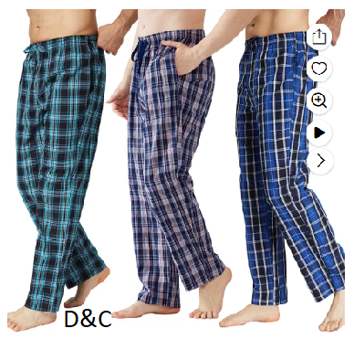 Onimisc Men’s 100% Cotton Pajama Pants Lightweight Pjs Bottoms Sleepwear Bottom Pants with Pocket Drawstring 3-Pack