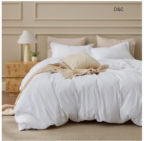 Bedsure 100% Washed Cotton Duvet Cover Queen Set – Minimalist Cotton Beding Set For All Season（set of 3）