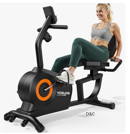 YOSUDA RE1 Recumbent Exercise Bike for Home，Magnetic Staionary Bike for Seniors/Adults with Adjustable Seat, 350LB Capacity, 16-level Resistance, LCD Monitor & Pulse Sensors