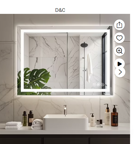 EDX 24″X32″ Anti-fog LED Bathroom Mirror with Dual Light Source and Three Lighting Modes, White