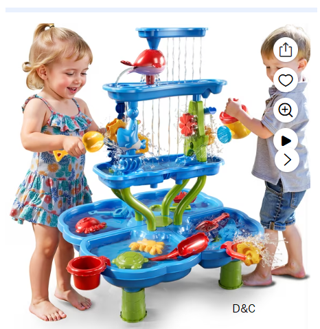 Dinosaur Planet Kids Sand Water Table 4-Tier Sand And Water Play Table Toys For Toddlers Kids, Activity Sensory Tables Outside Beach Toys Boys Girls Gift(Random Color)