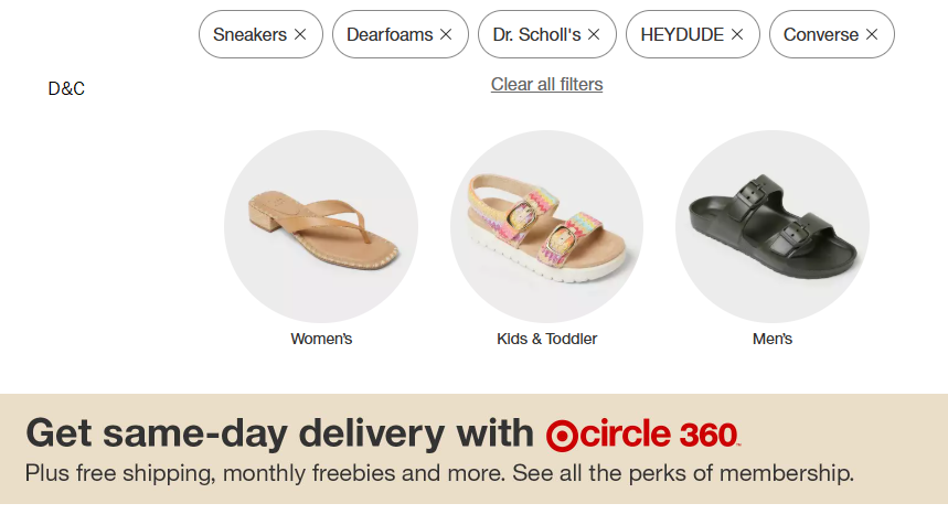 40% OFF CONVERSE, DEARFORMS, HEYDUDE, AND DR SCHOLLS(LOG IN YOUR TARGET CIRCLE TO SEE THE DISCOUNT + MORE OPTIONS AVAILABLE)