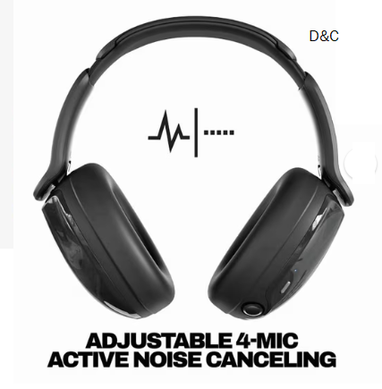 Skullcandy Hesh 540 ANC Wireless over-Ear Headphones with Active Noise Canceling, True Black