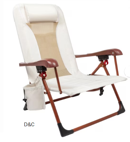 Ozark Trail Low Profile Reclining Glamping Chair, Vanilla Dream