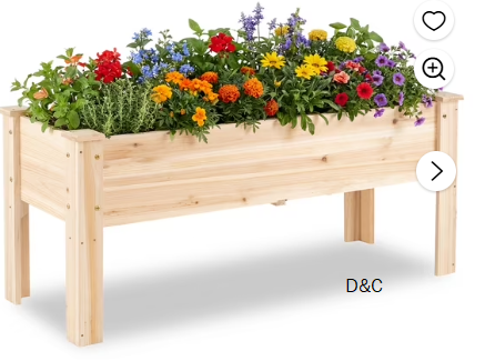 Costway Raised Garden Bed Elevated Planter Box Wood for Vegetable Flower Herb