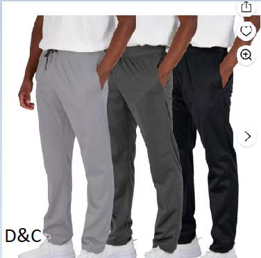 ASUDESIRE 3 Pack Men’s Sweatpants Open Bottom Active Athletic Casual Pants Jogger Running Workout Gym Pants with Pockets