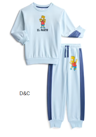 The Simpsons Boys El Barto Fleece Crewneck and Pants, 2-Piece Set, Sizes 4-12