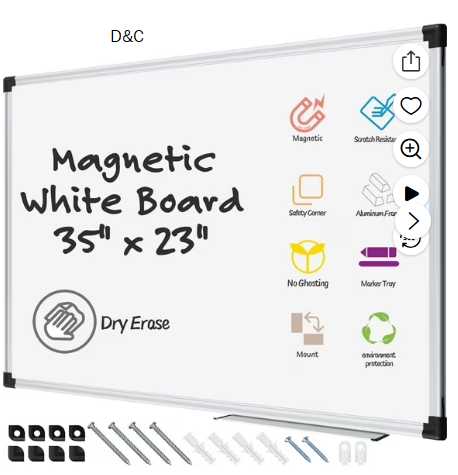 AGCAN Dry Erase Board 23″ x 35″ Magnetic Whiteboard 3’x2′ Dry White Marker Board School Supplies