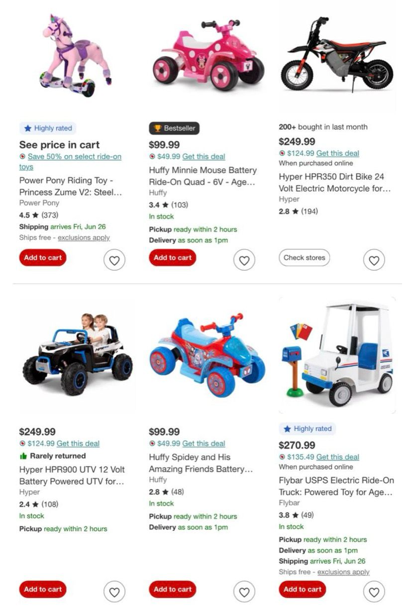 Save 50% on select ride-on toys at Target!