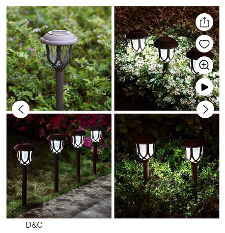 10 Pack Solar Lights Outdoor Decorative, Solar Pathway Lights Outdoor, Solar Powered Garden Yard Lights for Walkway Sidewalk Driveway. (Brown, Cool White)