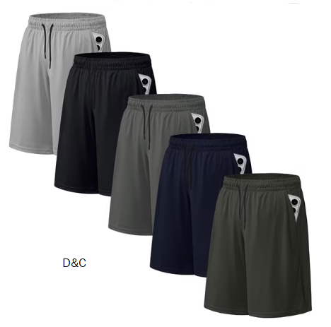ASUDESIRE 5 Pack Men’s Athletic Shorts Mesh Workout Gym Activewear Basketball Shorts 8″ Inseam With Pockets