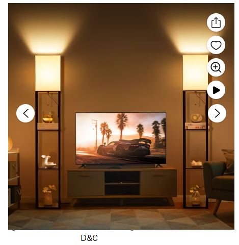 SUNMORY 63” Floor Lamps with Shelves, Home Standing Lamp, Include 1000 Lumens Lighting Bulbs