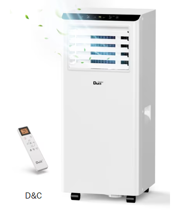 DuraComfort 8500BTU Portable Air Conditioner with Dehumidifier Fan, Remote & Timer for Rooms up to 230 Sq Ft
