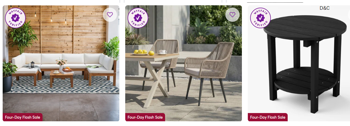 outdoor furniture deals UP TO 50% OFF