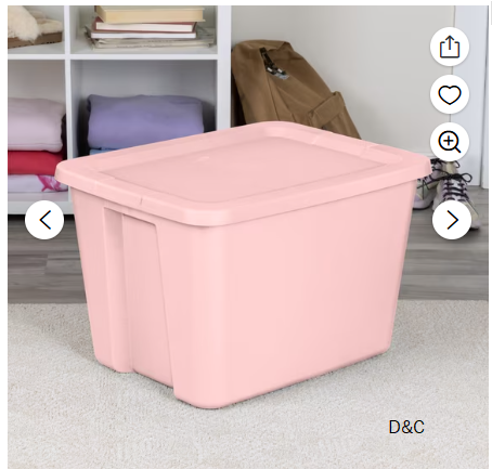 Pink 18 Gallon Sterilite Storage Bins