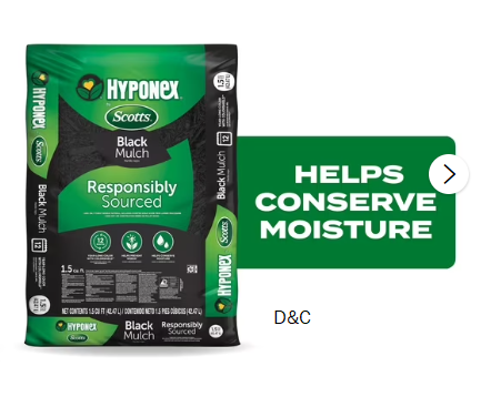 Hyponex by Scotts Black Mulch, for Landscapes and Gardens, 1.5 cu. ft.