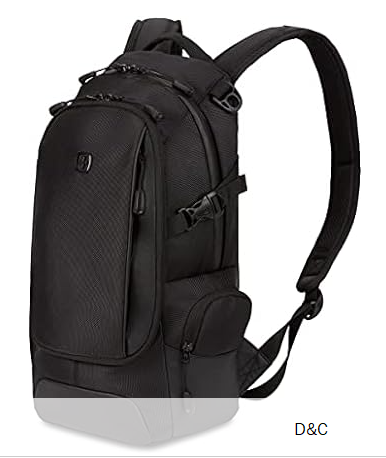 SwissGear 3598 Backpack Narrow Daypack, Black Ballistic, 18-Inch